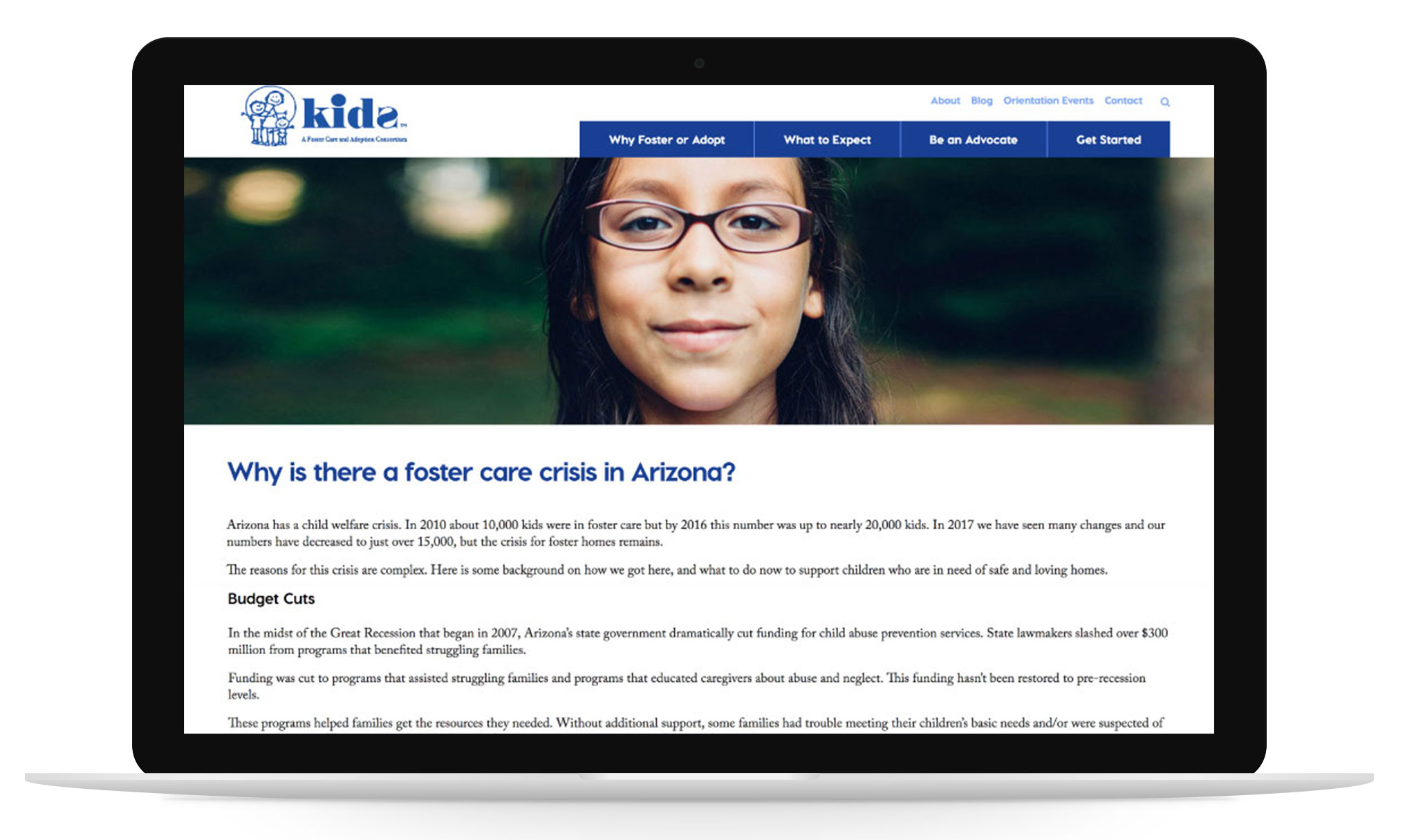 KIDS Website – Blog Mockup
